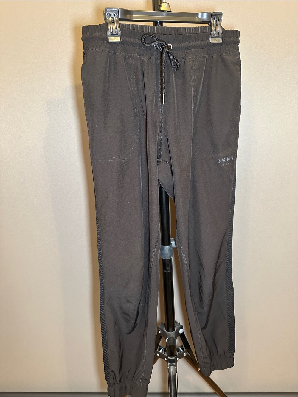 DKNY Black Women's Track Joggers with Drawstring